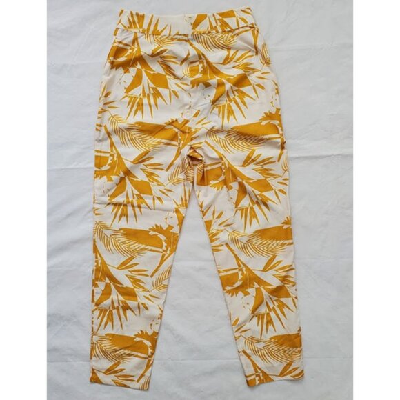 NWT BCBGMAXAZRIA Taffeta Slim Trouser High-Rise Ankle Toasted Mustard Size 6 - Picture 3 of 10